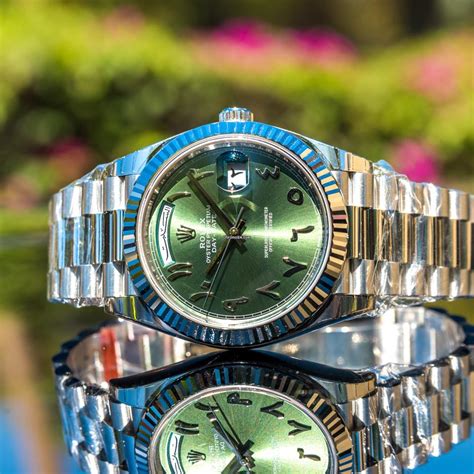 green dile rolex|rolex day date 40 18 ct.